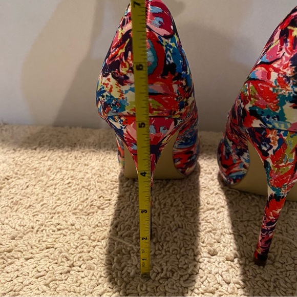 Limelight beautiful multi colored floral heels size 10 - Picture 3 of 7